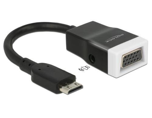 Monitorkonverter Mini-C HDMI zu VGA+Audio schwarz, 15cm