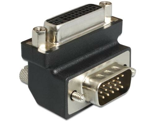 Adapter VGA Stecker auf DVI-A Buchse 270° 270 Grad Winkeladapter, schwarz