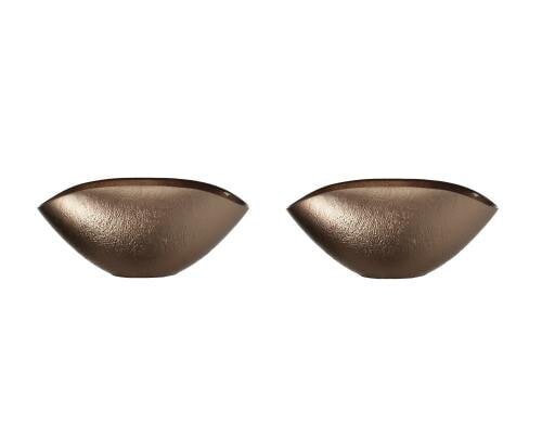Leonardo Schale Como 28x14cm 2er Set bronze, Grösse 14x28x13cm