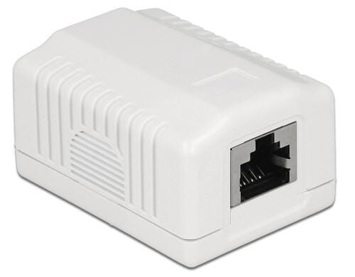 Delock RJ-45 Cat.6A Gehäuse: 1 Port Weiss, LSA Anschluss für Installationskabel