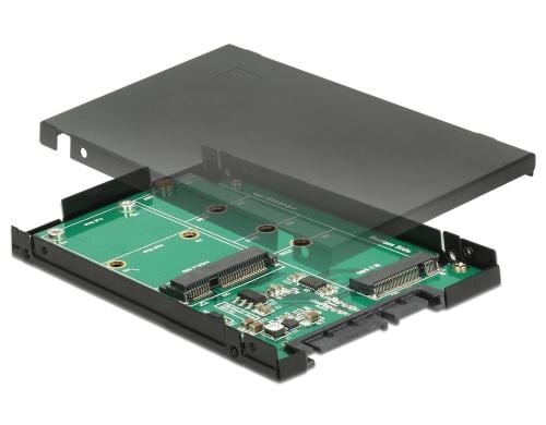 Delock M.2 oder mSATA zu SATA Adapter 2.5 Gehäuse 9.5mm, M.2 muss SATA basieren
