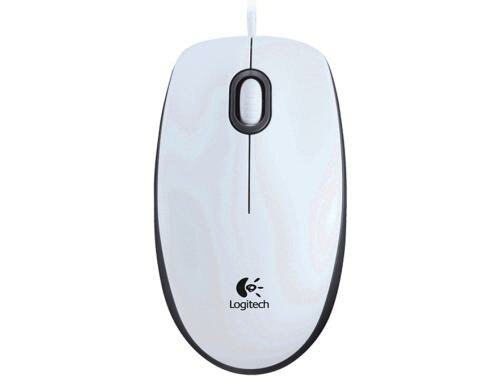 Logitech M100 Optical Mouse, weiss 3 Button, Scrollrad, USB