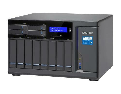 QNAP NAS TVS-1282T3, 12-bay Intel Core i7-7700 3.6GHz, 64GB DDR4 RAM