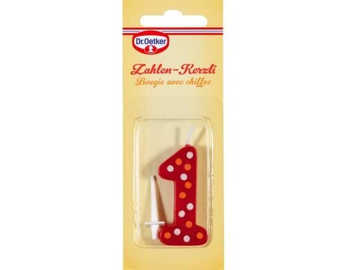 Dr. Oetker Kerzen Zahl 1 Achtung assortiert