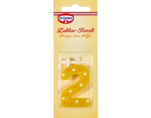Dr. Oetker Kerzen Zahl 2 Achtung assortiert