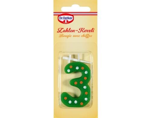 Dr. Oetker Kerzen Zahl 3 Achtung assortiert