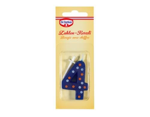 Dr. Oetker Kerzen Zahl 4 Achtung assortiert