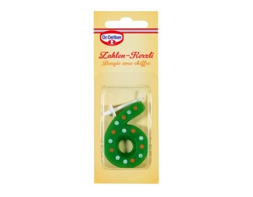 Dr. Oetker Kerzen Zahl 6 Achtung assortiert