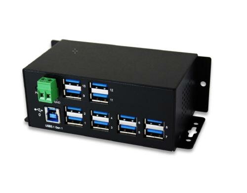 exSys EX-1112HMS, 12xUSB 3.0/3.1 MetallHUB mit 15KV ESD Überspannungs-Schutz
