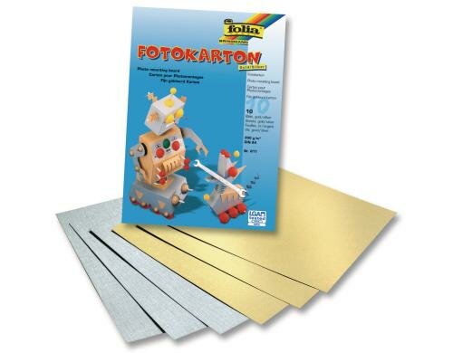 Folia Fotokarton A4 10 Blatt, gold/silber