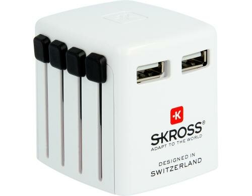 SKROSS World-USB Ladegerät, 150 Länder 5V - 2400mA, weiss