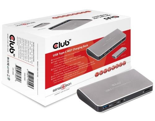 Club 3D, Dockingstation USB 3.0 Typ C Ausgang: HDMI, DP, USB, RJ45, Audio