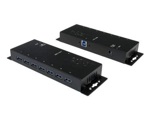 exSys EX-1188HMS-2, 7x USB 3.0, Metall, Mit Wandbefestigung, Überspannungsschutz,