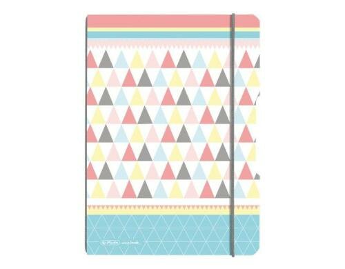 Herlitz Notizheft A4 Graphic Pastels Mix PP Wechselcover, 2 x 40 Blatt (kar/lin)