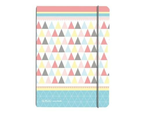 Herlitz Notizheft A5 Graphic Pastels Mix PP Wechselcover, 2 x 40 Blatt (kar/lin)
