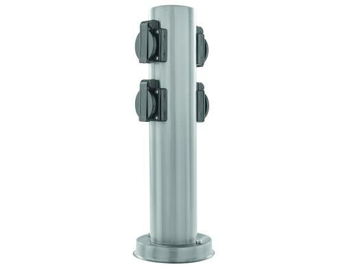 Säulen Stromverteiler 4xT13, Bodenmontage IP44, 130x130x390mm