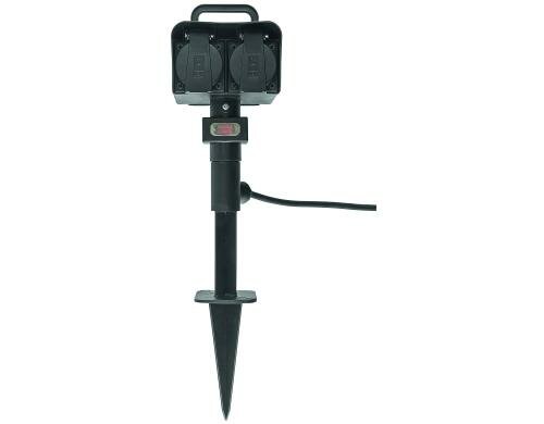 GardenLine Steckdosen-Erdpfahl 4xT13 Klappdeckel, Schalter