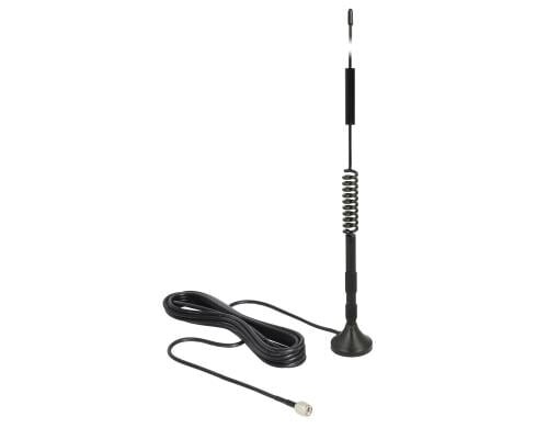 Delock LTE & LoRa Antenne, 5dBi, Magnetfuss SMA Anschluss, 0.8-2.4Ghz, 3m Kabel,Outdoor