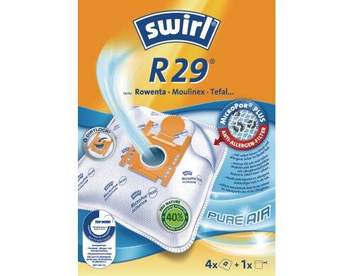 Swirl Staubfilterbeutel R 29 4 Stück AirSpace Technology