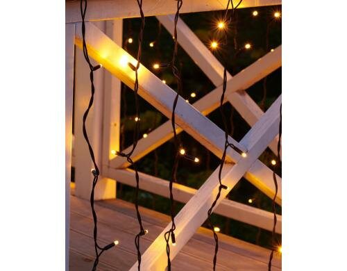 Sirius LED Lichtervorhang Tech Line, 100LED Starter Set, Kabel Schwarz, Masse 1.5x2m