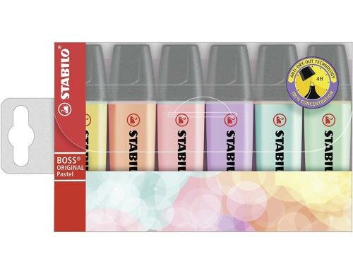 Stabilo Leuchtmarker Pastell 6er Etui türkis, rosa, lila, grün, gelb, rot