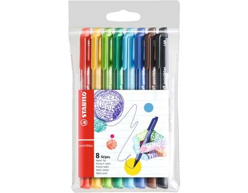 STABILO pointMax 8er Etui rot,gelb,2xgrün,2xblau,braun,schwarz