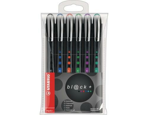 STABILO worker black+ 0.5mm 6er Etui blau, schwarz, rot, grün, lila, türkis