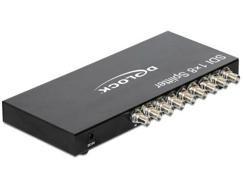 Delock 1in-8Out Port 3GI-SDI Switch Manuel, BNC-Buchsen, bis 1080p, Netzteil
