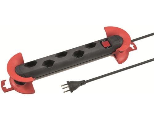 STEFFEN STEBA STRONG Steckerleiste 5xT13 Steckdosen quer, schwarz, 8m GD-Kabel