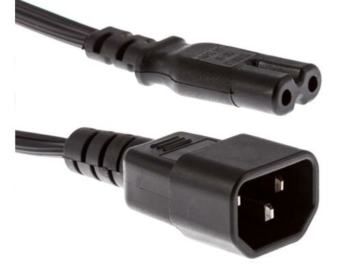 Anschlusskabel C14 / C7 3.0 m schwarz H05VVH2 0,75mm², 2.5 A