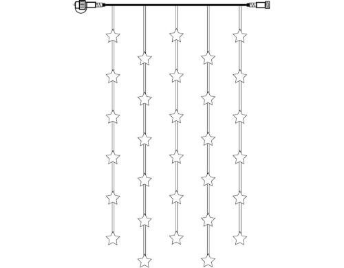 Star Trading SystDecor Sterne Extra 30 LED 0.6W, 90x120cm, Kabel weiss