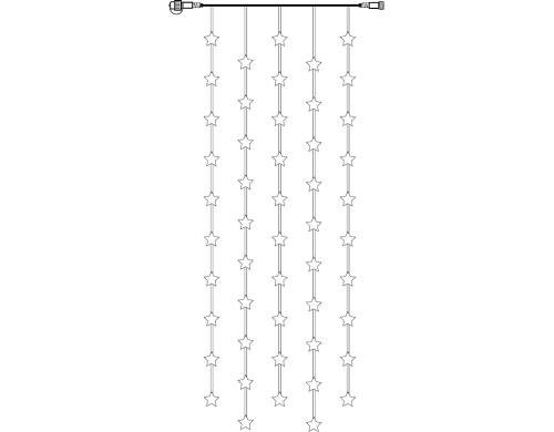 Star Trading SystDecor Sterne Extra 50 LED 1.2W, 90x200cm, Kabel weiss