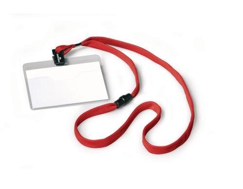 Durable Namensschild m. Textilband 60x90mm rot, Pack à 10 Stück