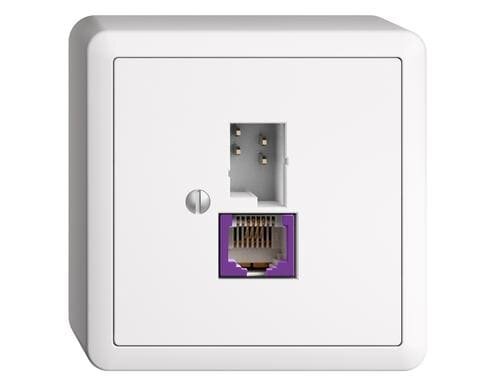 Feller EDIZIOdue Breitband Internet Dose T+T/RJ45-Dose, ungeschirmt, AP