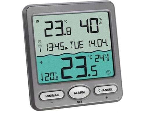 Thermometer Venice mit Funk Reichweite 50m Für Gartenteich oder Schwimmbad
