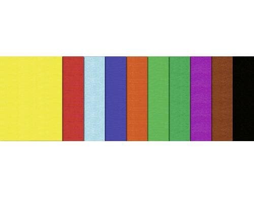 URSUS Bastelkrepp 32 g/m2 10 Rollen à 50 cm x 2.5 m, 10 Farben