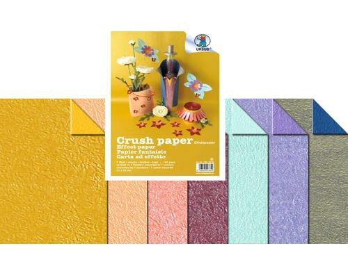 URSUS Designpapier 120 g/m2 Crush Paper 21 x 33 cm, 7 Blatt/Farben