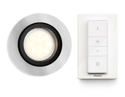 Philips Hue Einbauspot Milliskin rund schwarz, mit Dimmerswitch, GU10, 250 lm