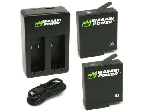 Wasabi Power 2 Akkus und Dual Ladegerät für GoPro Hero 5/6/7