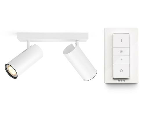 Philips Hue Deckenleuchte Buratto Swi ws 2x 5.5W, 500 lm, 2200-6500 K, inkl. Switch
