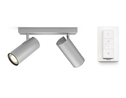 Philips Hue Deckenleuchte Buratto Swi si 2x 5.5W, 500 lm, 2200-6500 K, inkl. Switch