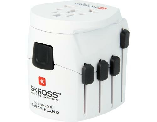 SKROSS World-Reiseadapter Pro World 2+3 polige Geräte, Muli-Länder Aufsatz