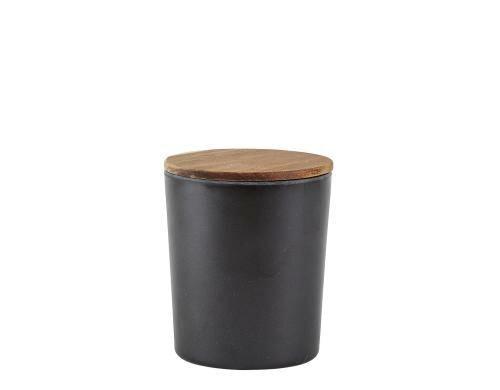 Villa Vorratsdose mit Deckel schwarz 1.0 L D: 12cm H: 14cm, 1 L, Bambus Akazienholz
