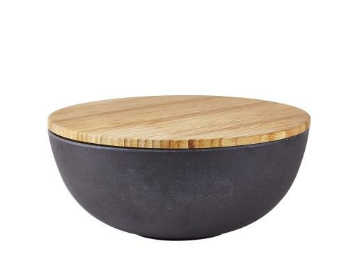 Villa Schüssel mit Deckel Bambus 2.0L D: 24cm H: 10cm, 2.0 L, schwarz, Bambus