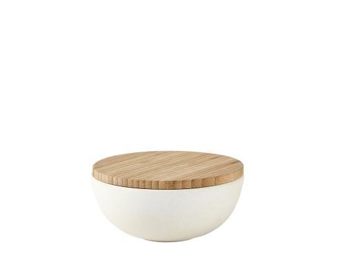 Villa Schüssel mit Deckel Bambus 0.35L D: 14cm H: 6cm, 0.35 L, weiss, Bambus