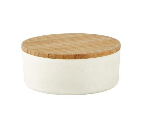 Villa Schüssel mit Deckel Bambus 0.21L D: 12cm H: 5cm, 0.21 L, weiss, Bambus