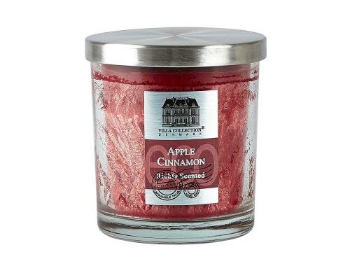 Villa Duftkerze im Glas rot Apple Cinnamon, 45h, 9x10cm, rot
