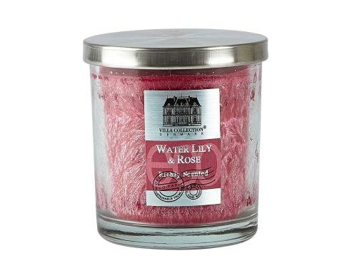 Villa Duftkerze im Glas pink Water Lily & Rose, 45h, 9x10cm, pink