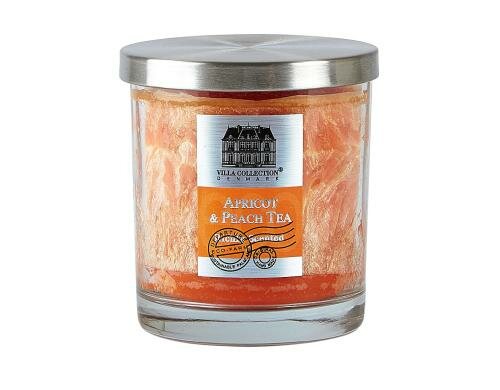 Villa Duftkerze im Glas orange Apricot & Peach Tea, 45h, 9x10cm, orange
