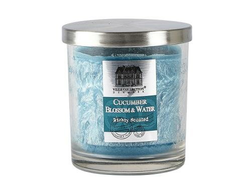Villa Duftkerze im Glas türkis Cucumber Blossom, 45h, 9x10cm, türkis